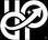 White abstract logo with interlocking shapes, upward arrow, and star on a black background