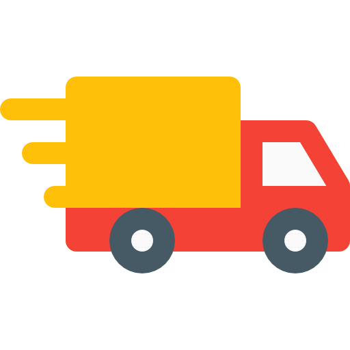 illustration of a fast delivery truck, symbolizing free furniture polish shipping