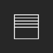 Minimalist white line icon with horizontal bars on dark background, symbolizing furniture polish menu or homepage section.